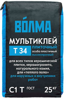 Клей плиточный Волма "Мультиклей", 25 кг / 56 шт/под